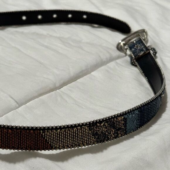 Absolutely Fresh Vintage Tapestry Patchwork Silver Ball Chain Belt 36” - Picture 8 of 8